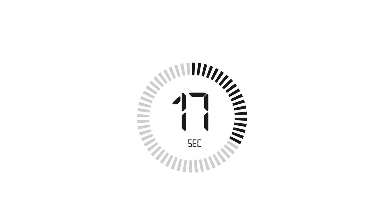 The 35 second, stopwatch icon. Stopwatch icon in flat style, timer on on color background. Motion graphics.