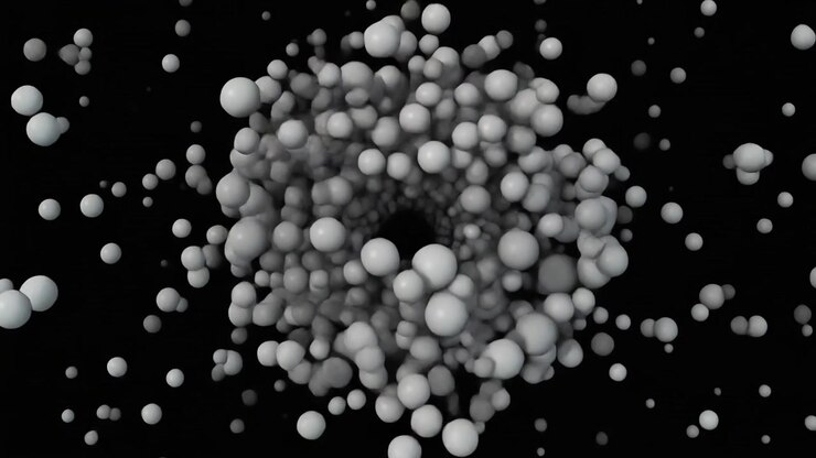 Abstract Animation of White Spheres Expanding and Contracting in a Loop