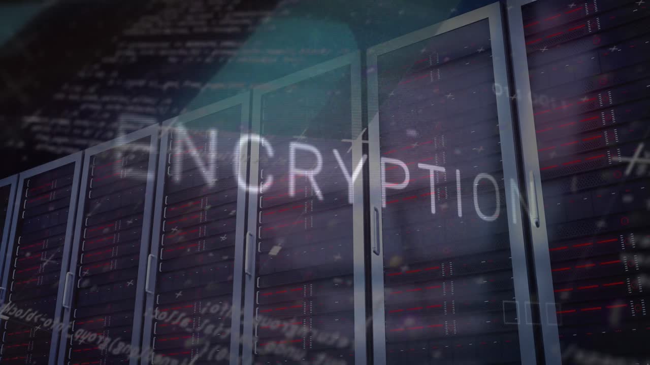 데이터 처리 및 컴퓨터 메인보드 및 서버를 통해 암호화 텍스트의 애니메이션