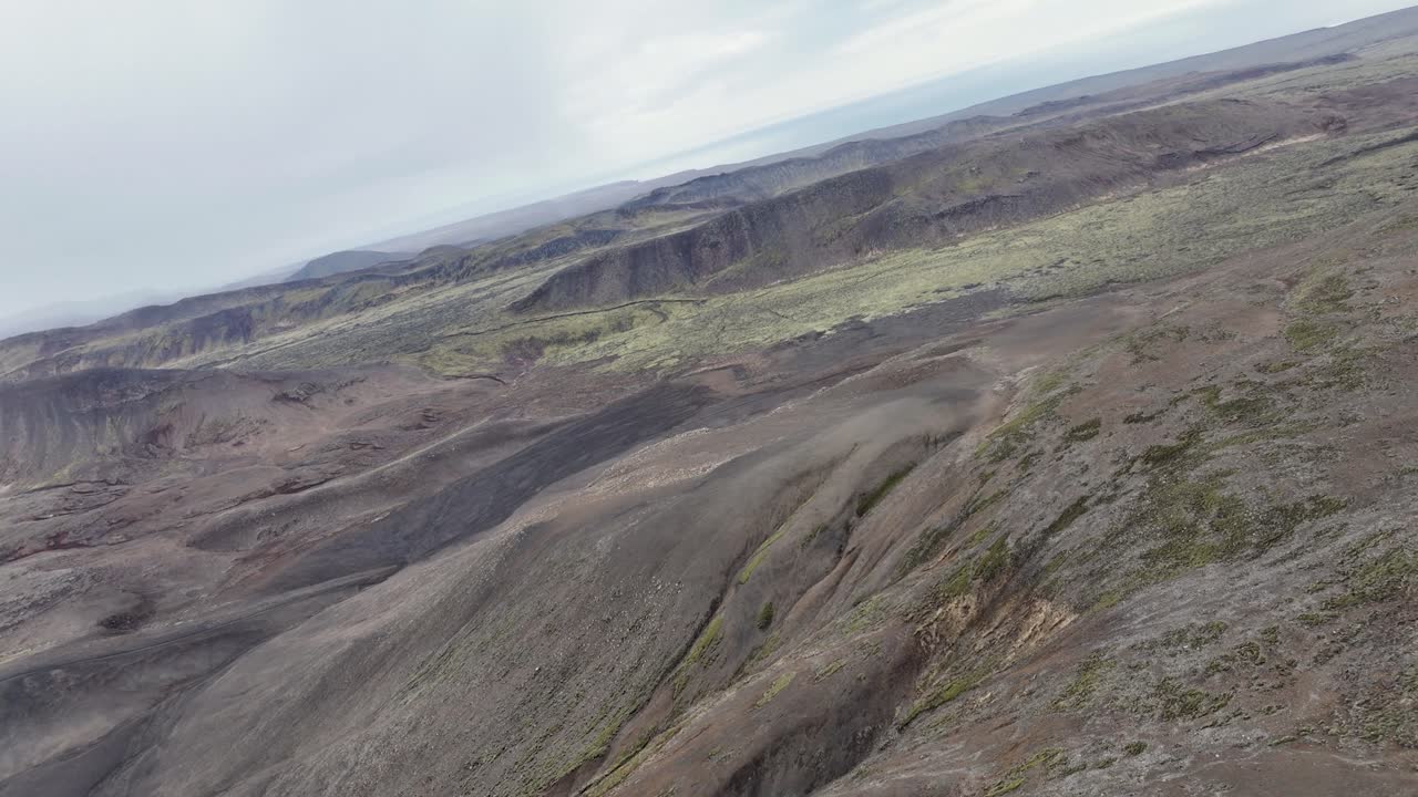 Aerial View of a Rugged Volcanic Landscape