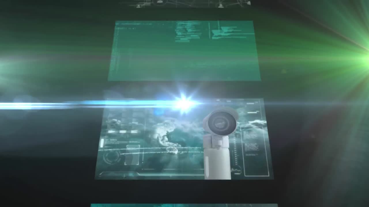 animación de luces brillantes sobre el procesamiento de datos en la pantalla en segundo plano