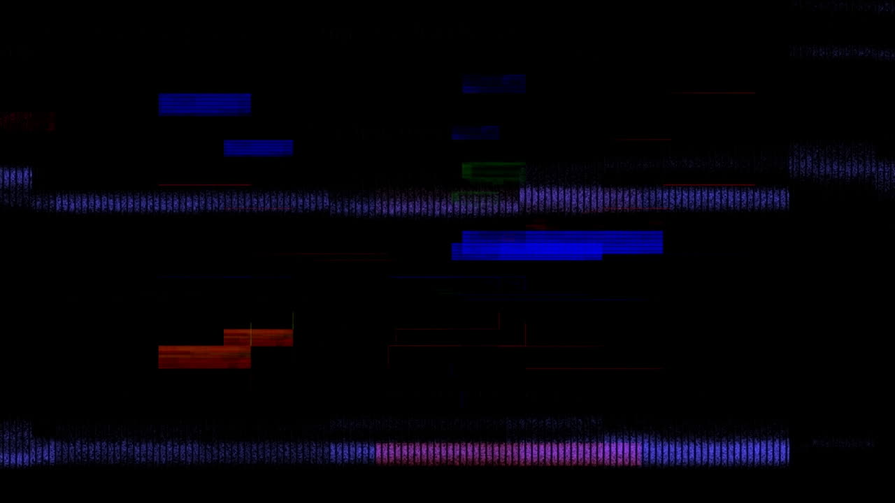 Animation of glitch over black background