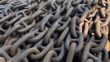 old strong iron chains with rust