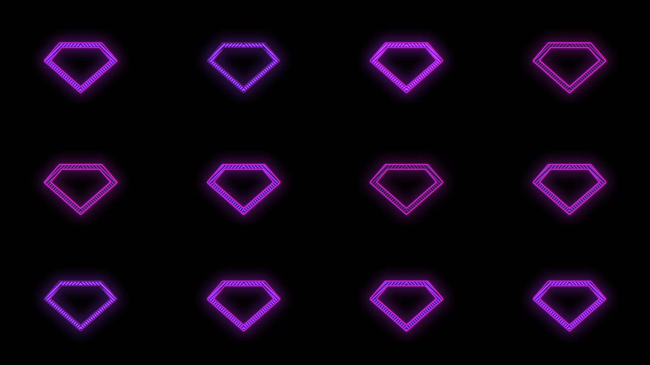 행 9의 펄스 네온 퍼플 다이아몬드 패턴