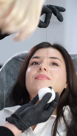professional eyebrow mapping and shaping procedure