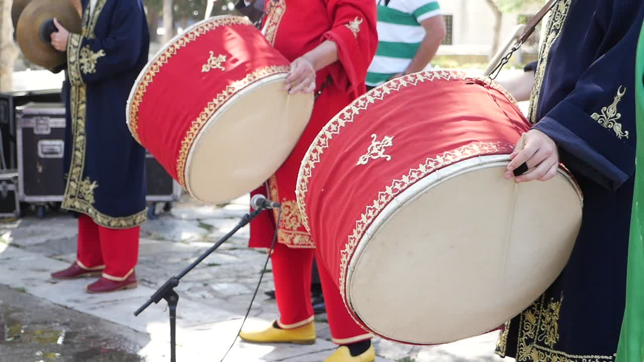 Premium stock video - Turkish musicians playing traditional drums