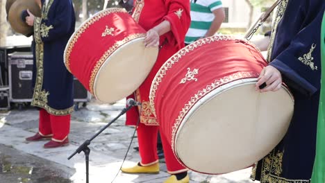 turkish musicians playing traditional drums