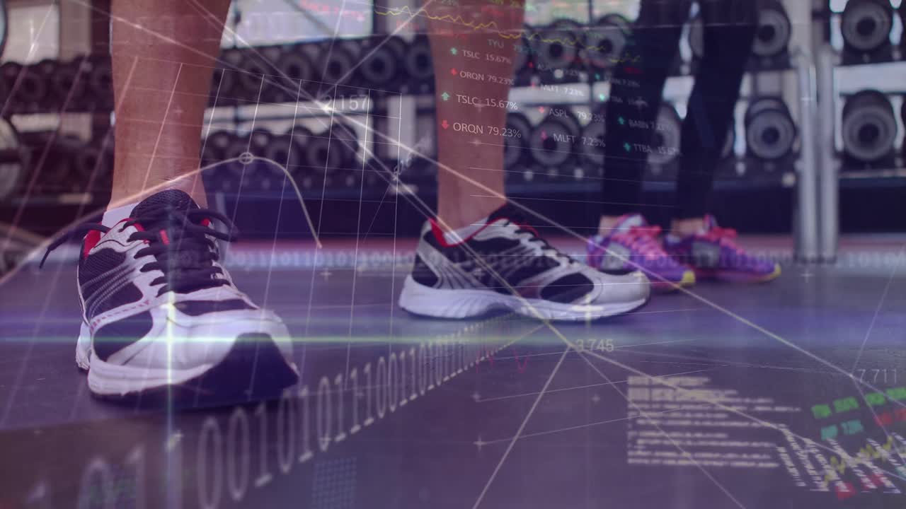 연습하는 사람들보다 금융 데이터 처리의 애니메이션