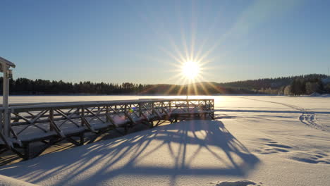 Sonne-Scheint-An-Einem-Frostigen-Morgen,-Arvidsjaur