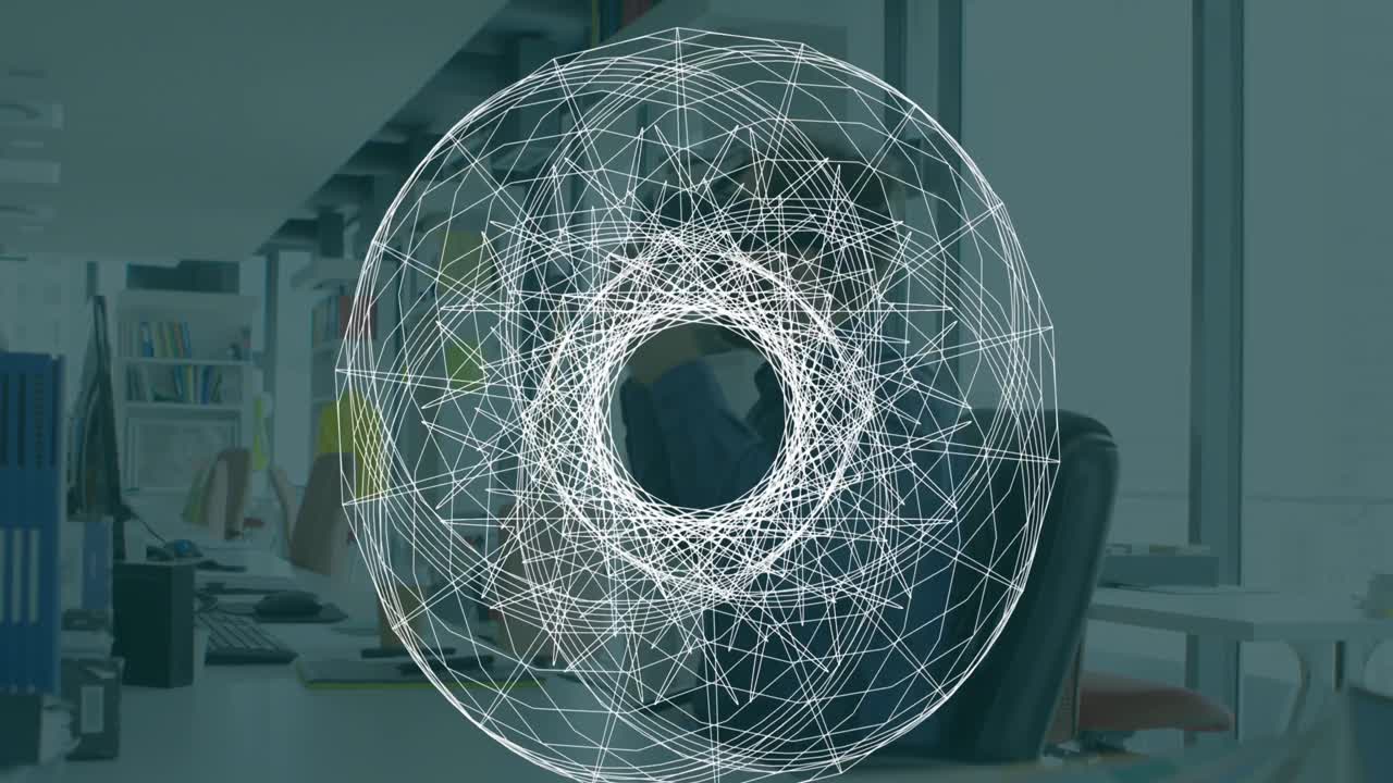 анимация сканирования масштаба над бизнесменом, носящим vr-гарнитуру