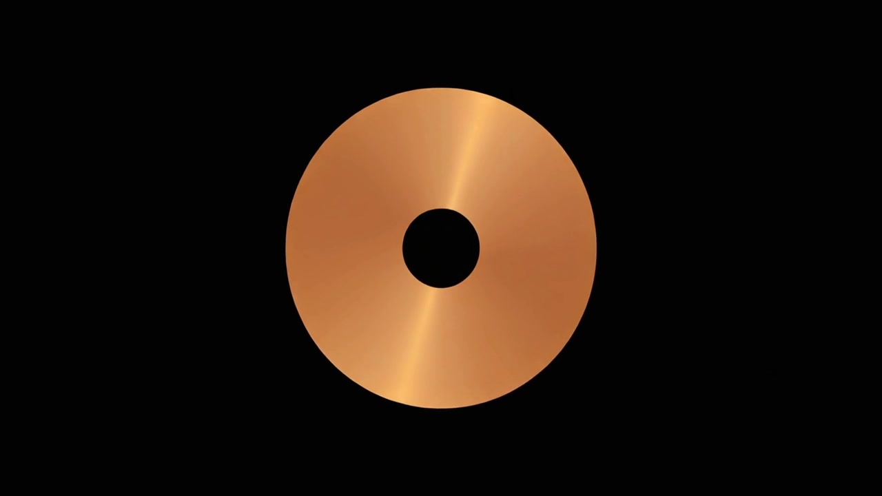 Abstract Animation of Expanding and Contracting Metallic Gold Rings