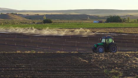 Field-irrigation-with-sprinklers.