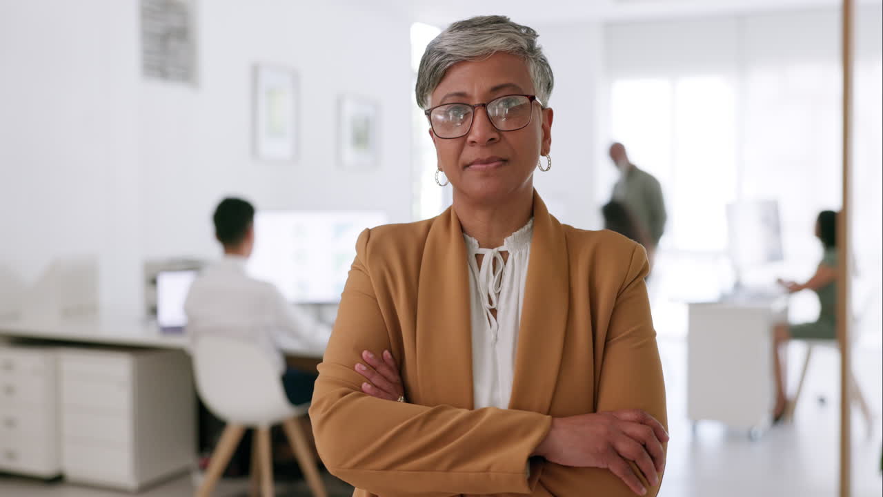 mujer de negocios corporativa, cara y sénior