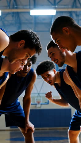 basketball team huddle during a game or practice