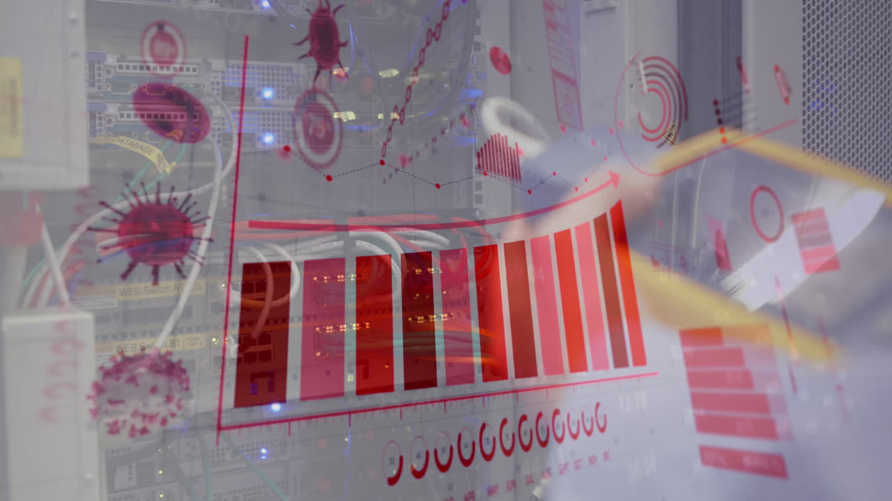 코로나바이러스 디지털 인터페이스 대 인간 점검 컴퓨터 서버