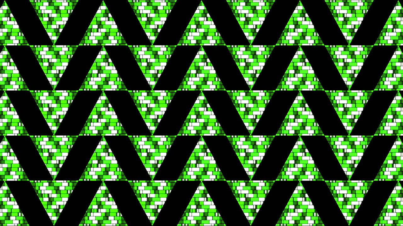 animación de triángulos verdes cambiantes sobre un fondo negro
