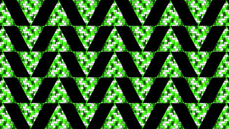 animación de triángulos verdes cambiantes sobre un fondo negro