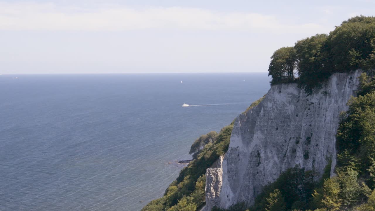 Chalk Cliffs on Ruegen Rügen in Germany, Mecklemburg Vorpommern on a beautiful sunny day. Vacation in Europe.