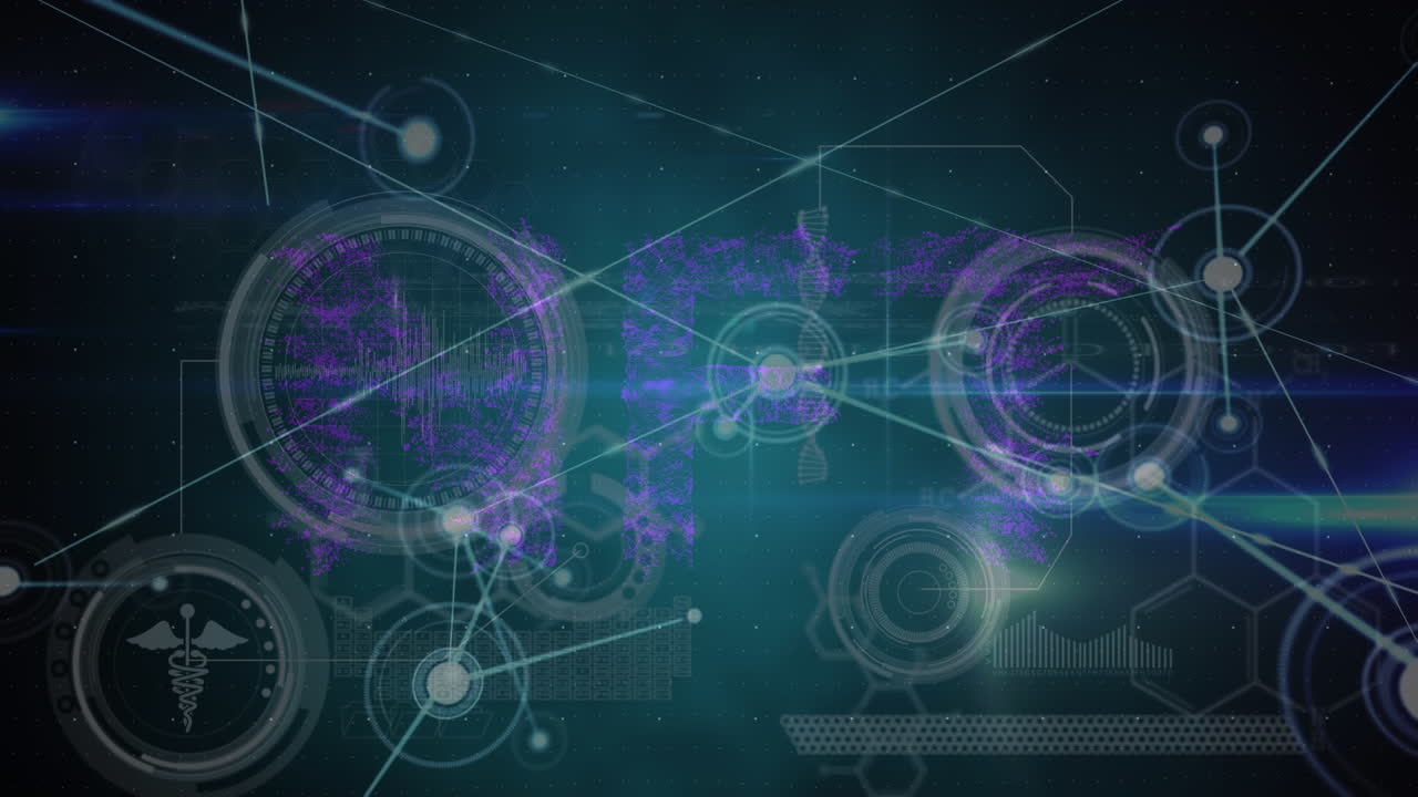 Animation of network of connections over scope scanning and data processing