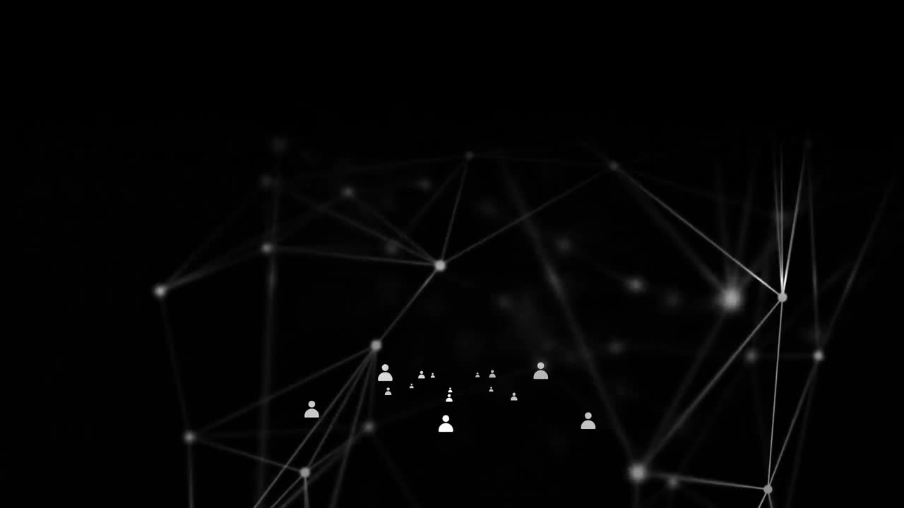 red de conexiones sobre un fondo negro