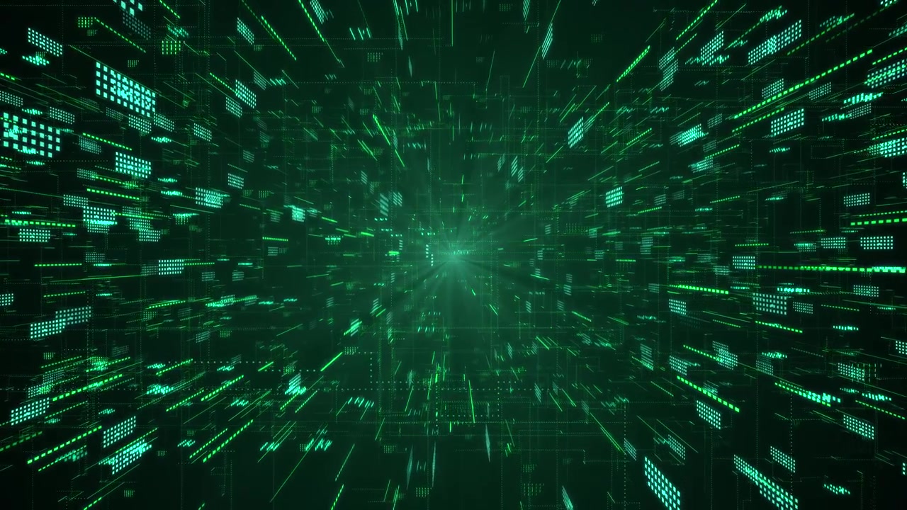 Futuristic moving digital data flow background glowing particles hitech data transfer big data