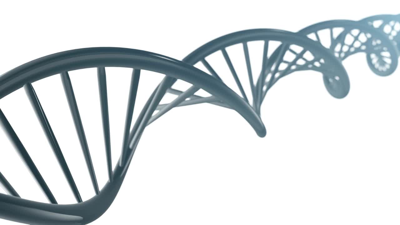 Animated looped DNA chain model. 3D rendering
