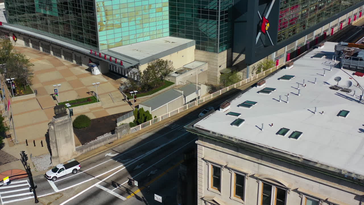 Aerial View of Ballpark and City Street