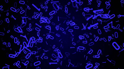 blue digital number security flickering fall down