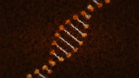 Animation-Einer-Verzerrten-Digitalen-3D-Doppelhelix-DNA-In-Orange-Und-Weiß