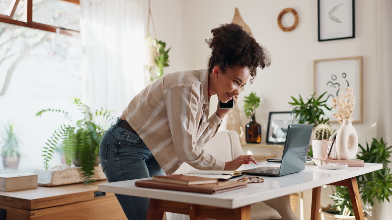 Woman Working from Home Office