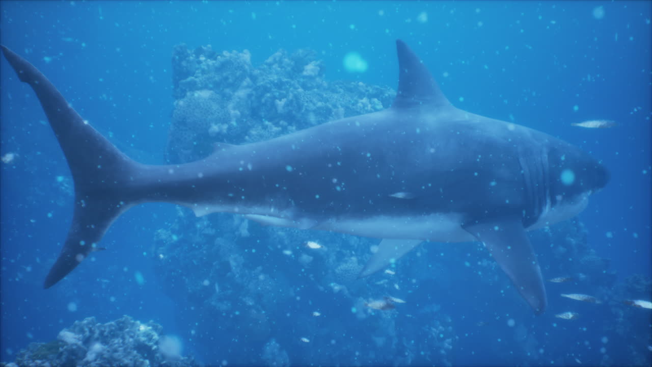 gran tiburón blanco en el océano