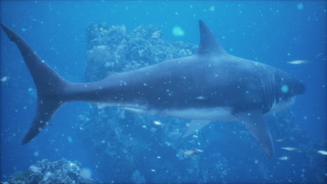 gran tiburón blanco en el océano