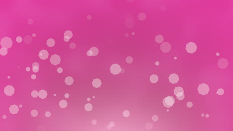 fly pink glitters and hexagons bokeh on shine background