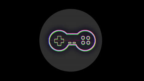 animación del icono del gamepad sobre un fondo negro