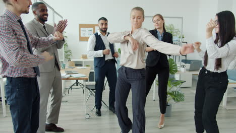 office team celebrating