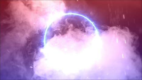 círculo con humo que reacciona al soporte de neón