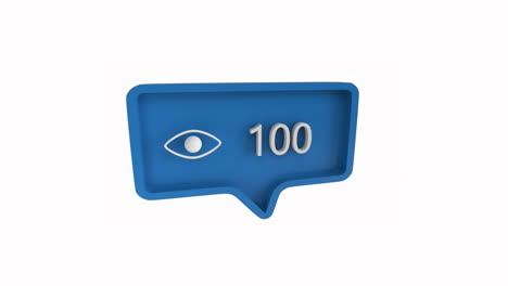 icono de vista con un número creciente en las redes sociales