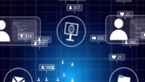 animación de iconos y procesamiento de datos