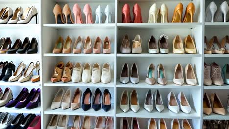 a closet filled with lots of different types of shoes