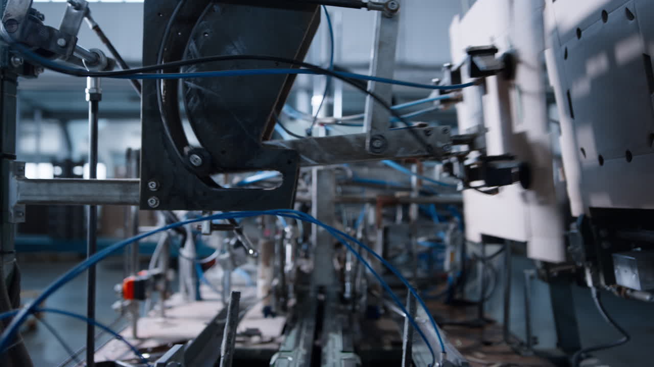 현대 제조업 근접에서 상품을 생산하는 공장 포장 카드보드 기계