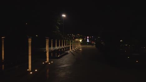 a nighttime shot of lam vien square in da lat