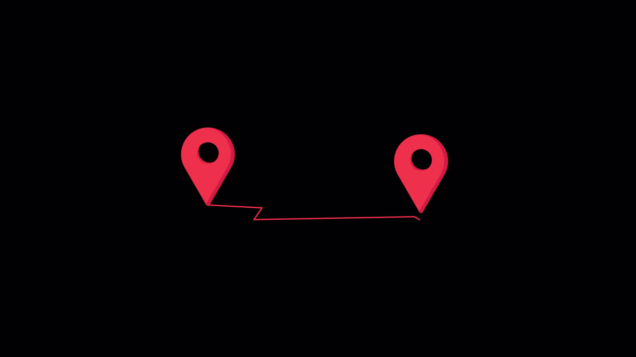 Animated Map Pins Showing a Connected Route