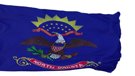 la bandera de dakota del norte está aislada en una animación realista.