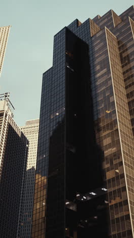 dark skyscrapers in the city