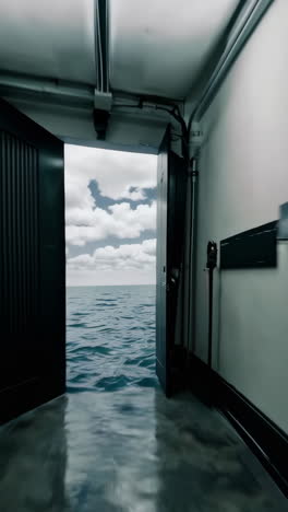 empty corridor and ocean view