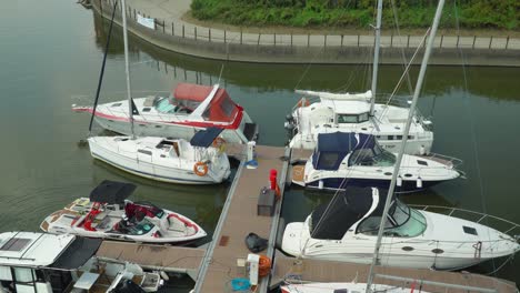 boats moor at the harbour of seoul marina yacht club in yeoido, south korea