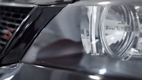 close-up of a car headlight