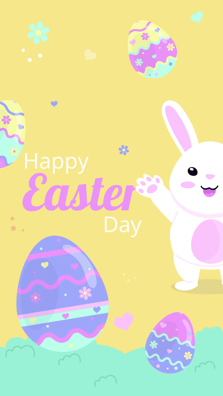 평평한 부활절 인스타그램 게시물 컬렉션의 모션 그래픽