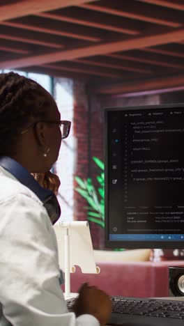 vertical video admin writing artificial intelligence code on computer