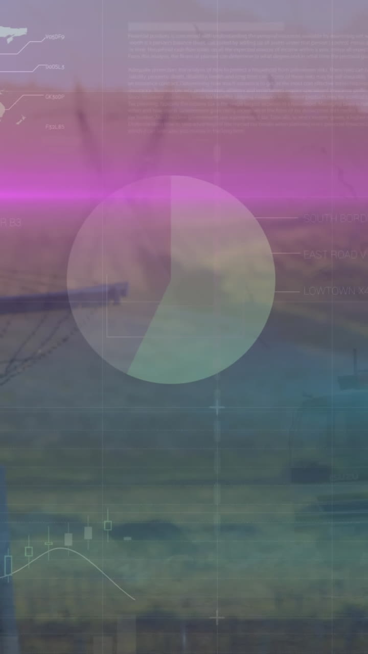 animación de las estadísticas y el procesamiento de datos sobre el sitio de residuos